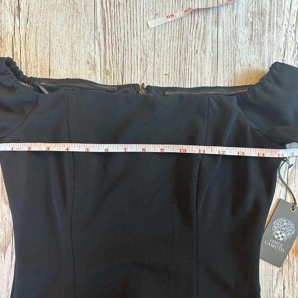 NWT VINCE CAMUTO | Black Off The Shoulder Dress 4 - Picture 11 of 14